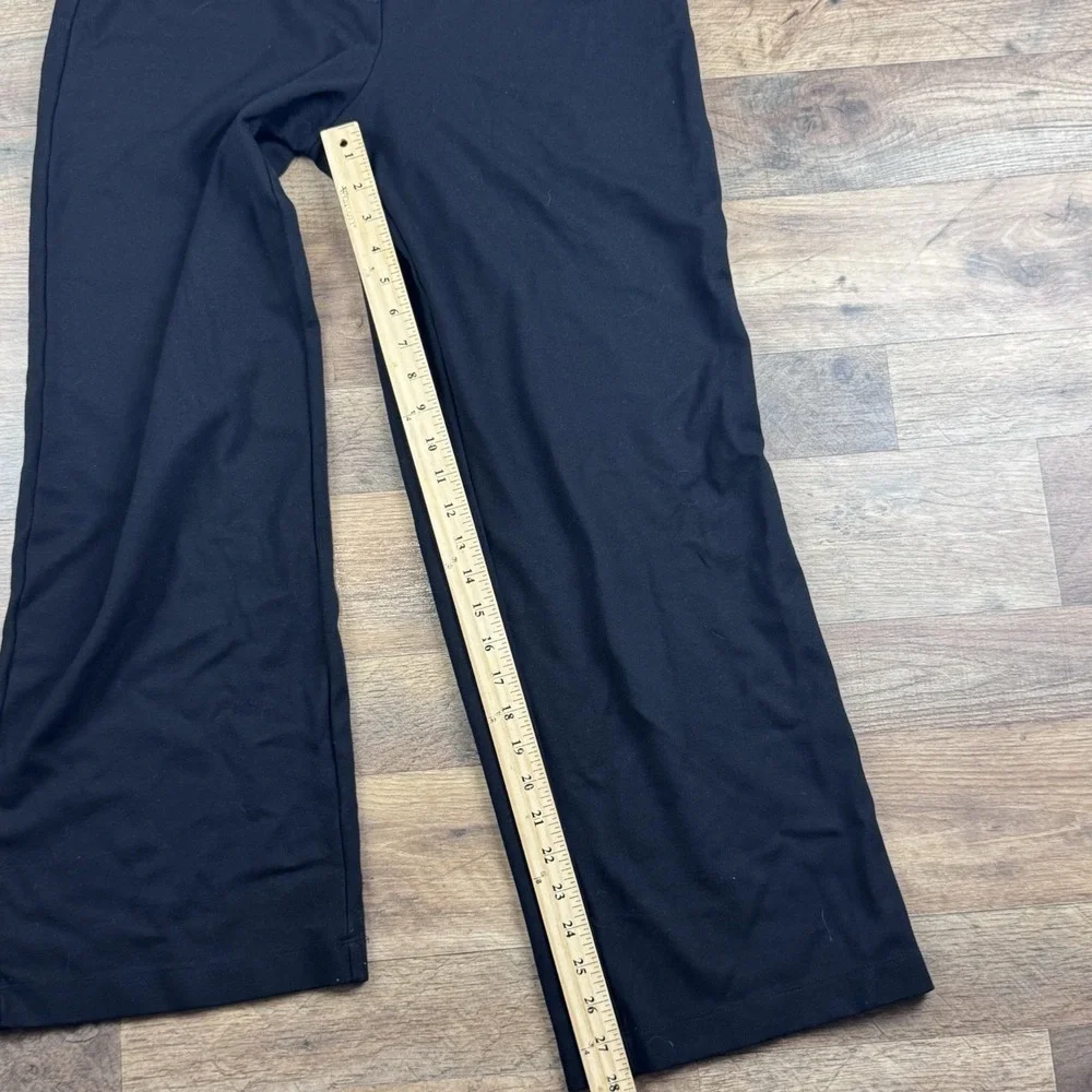 Quince Women's Black Stretch Wide-Leg Crop Pants sz Large